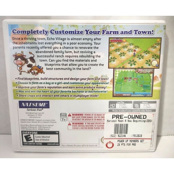 GAME CASE ONLY Harvest Moon 3D A New Beginning Nintendo 3DS No Manual No Game - Picture 2 of 5